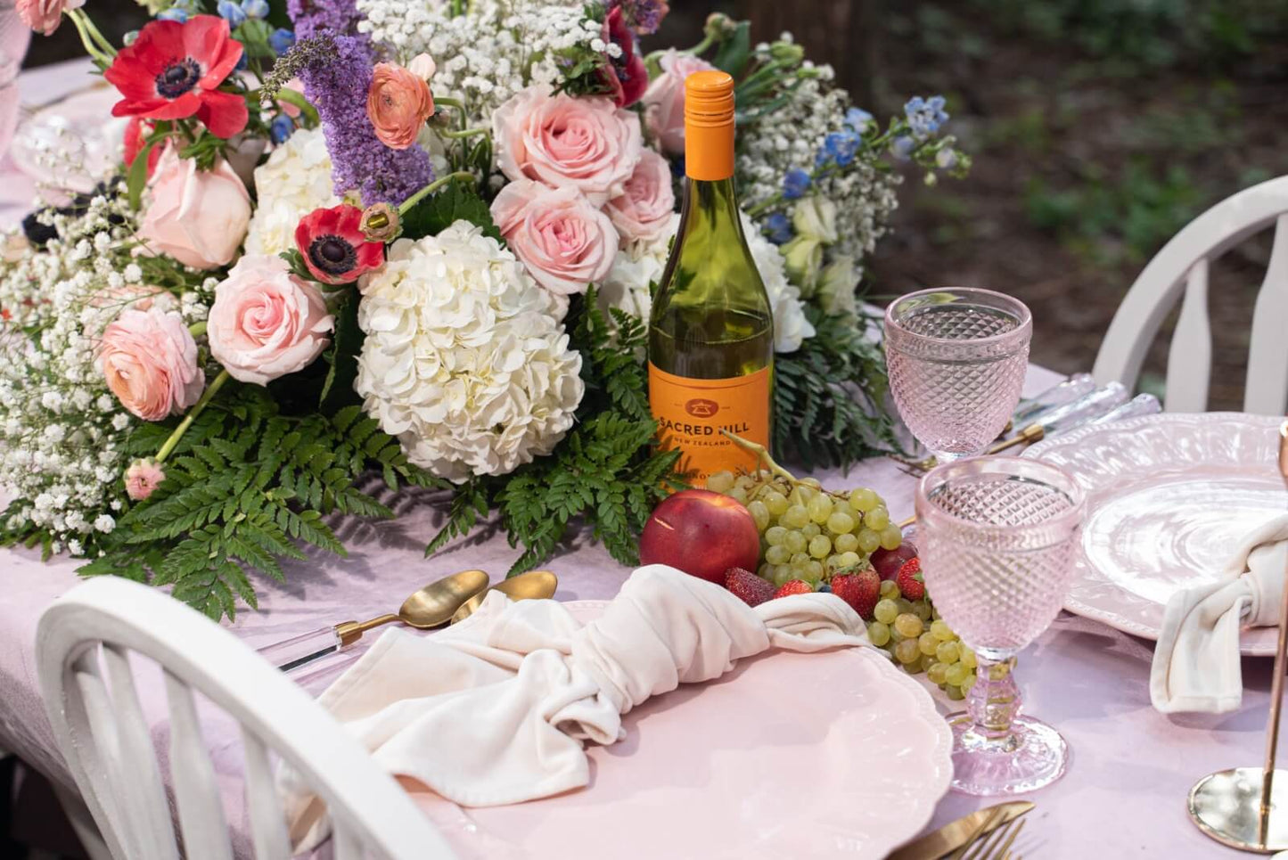 Pink Charger plate porcelain rent in Toronto tablestale