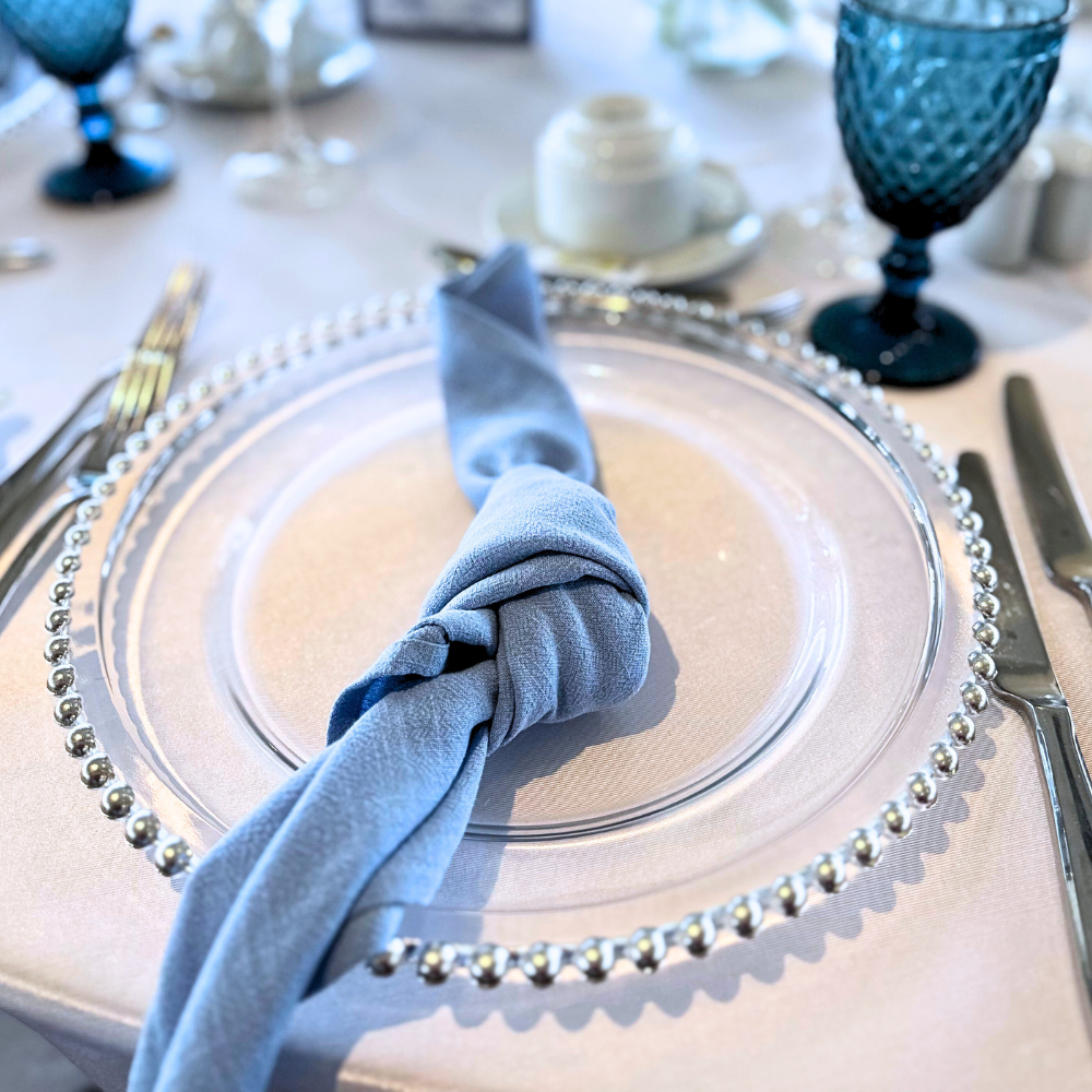 Blue Linen Cotton napkin rent in Vaughan area