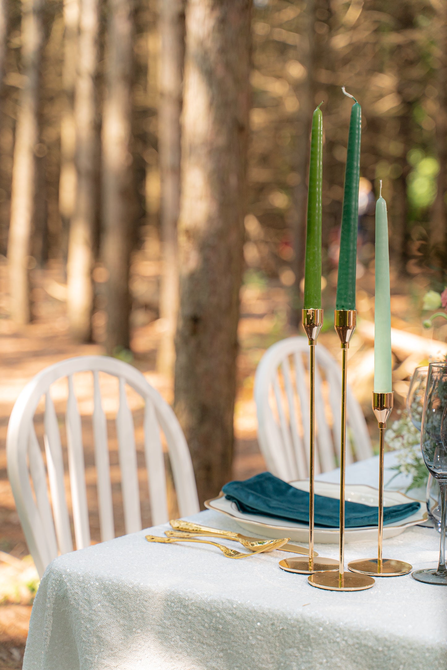 3 different size gold taper candle holder yummi candle any colour