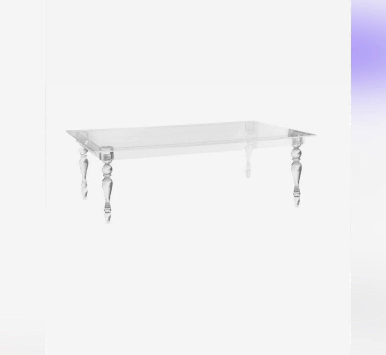 Acrylic sweet heart table 8ft