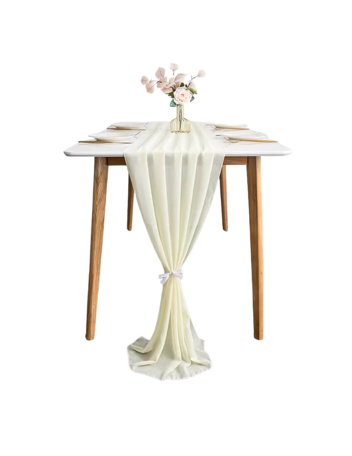 Ivory beige chiffon table runner rent in Vaughan