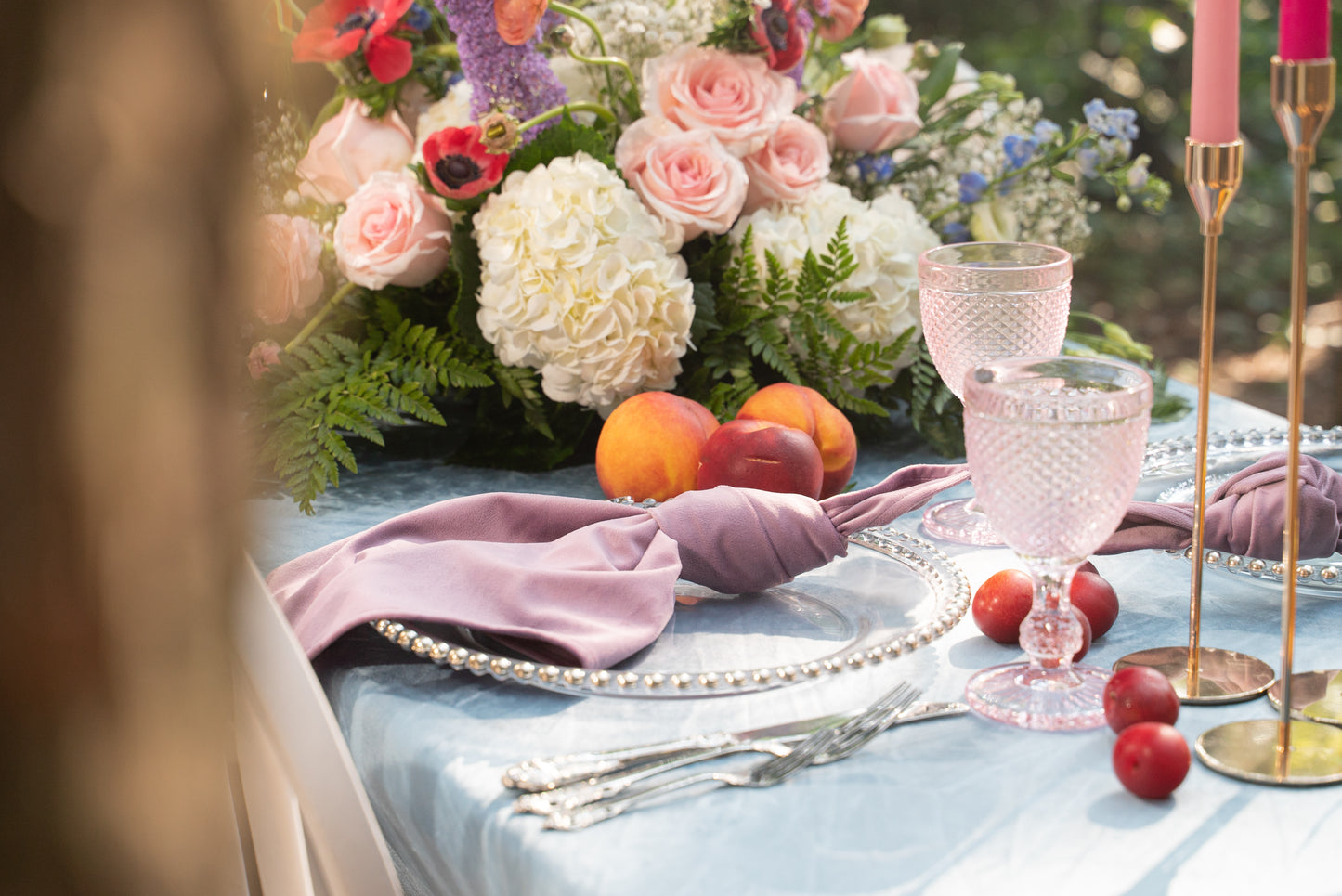 Lavender / Violet velvet napkin rent in Vaughan for special event