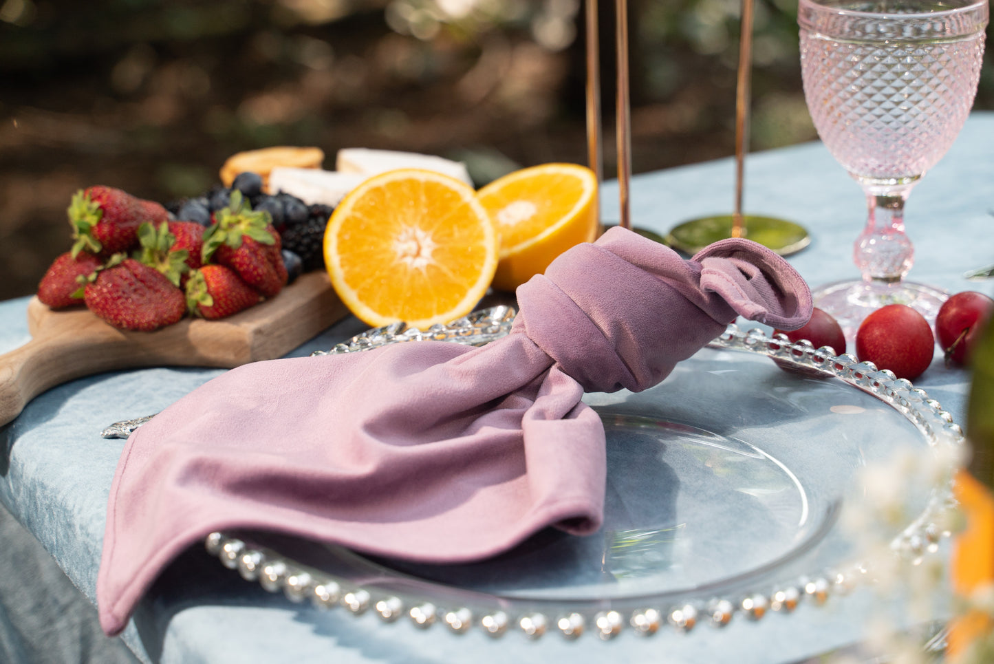 Lavender / Violet velvet napkin rent in Toronto for special event