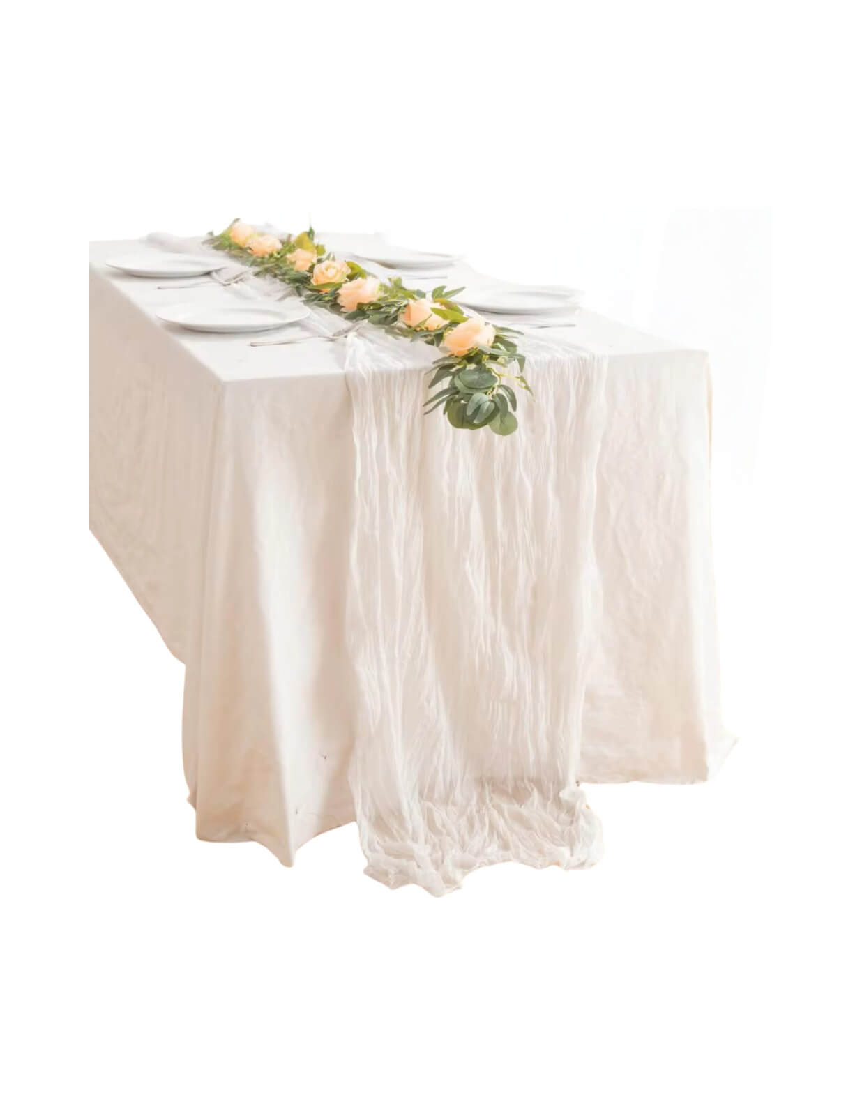 White Cheesecloth table runner rent in Toronto for your special event