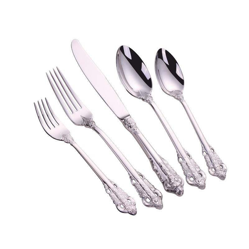 Silver modern cutlery set rent in Toronto for luxury special event