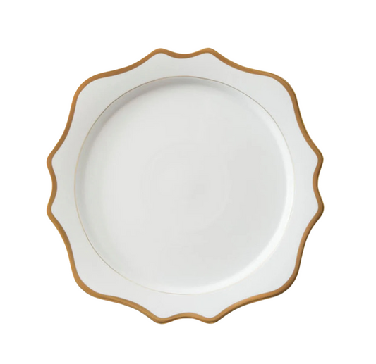 Anna White Porcelain Gold Rim Charger Plate