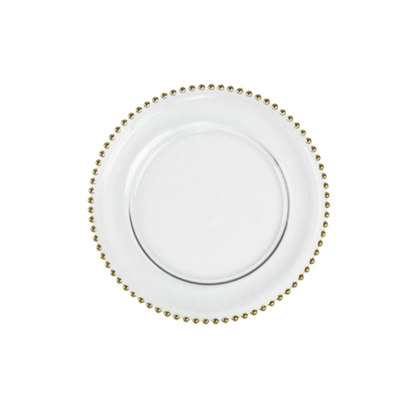 Gold Beaded Glass Charger Plate