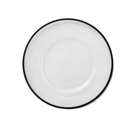 Black Rim Glass Charger Plate