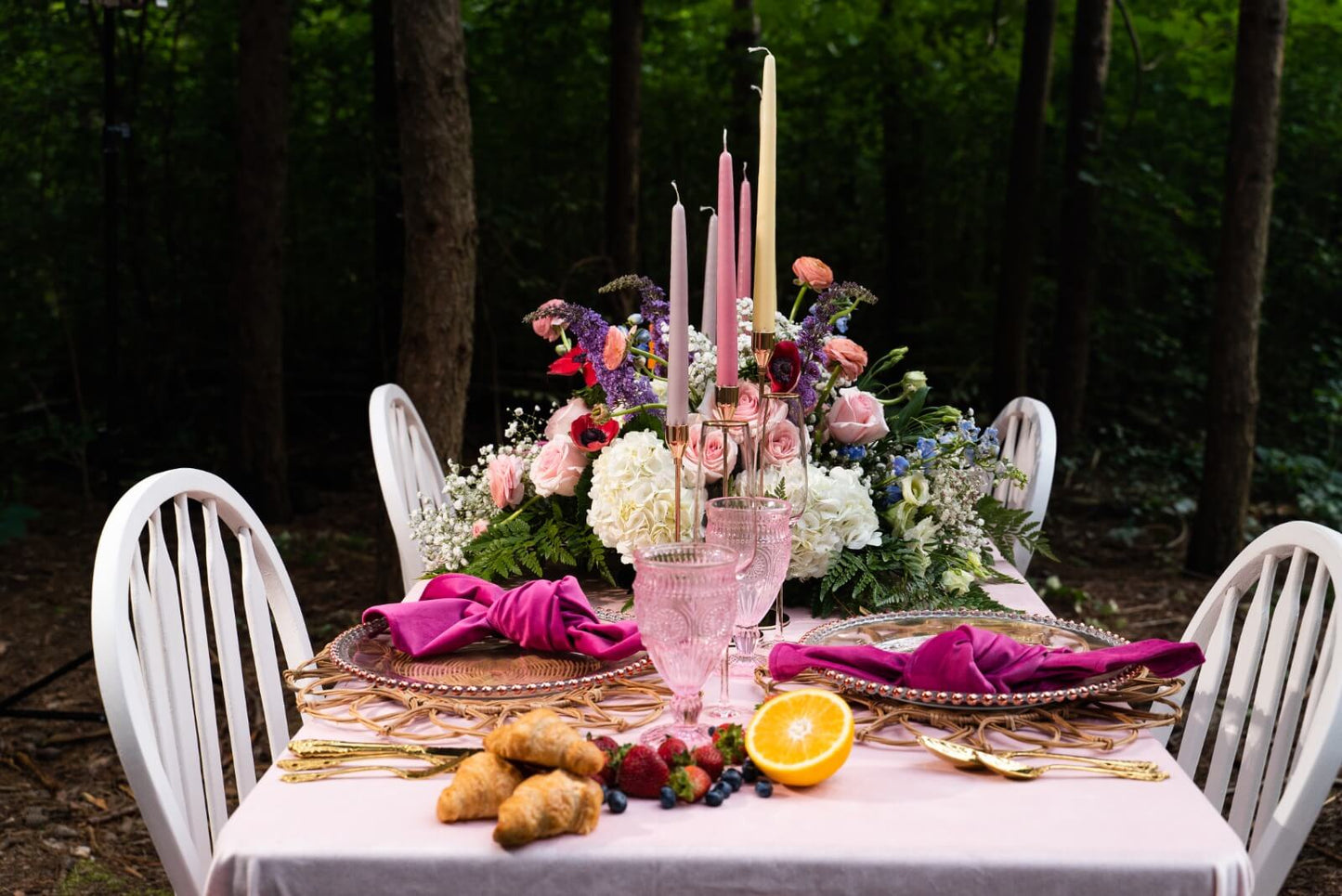 Blush pink velvet table cloth rent for wedding