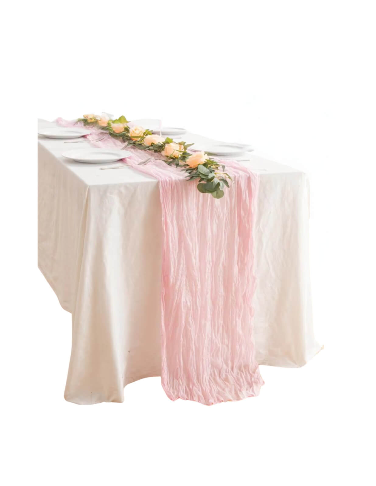 Blush pink table runner rent in Vaughan for any event 