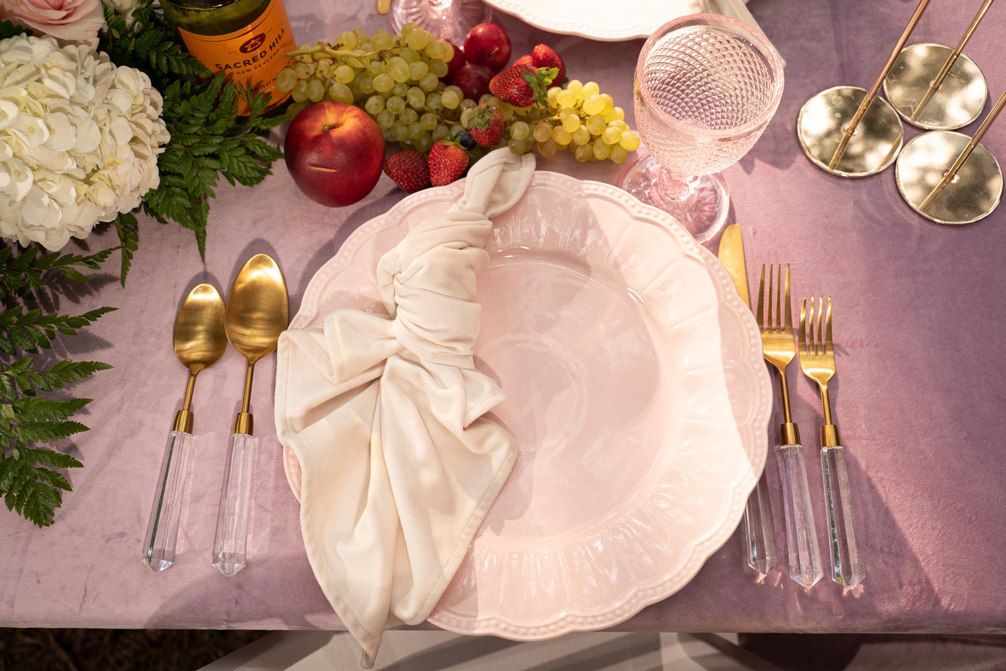 Bone & Natural velvet color napkin rent in Vaughan area