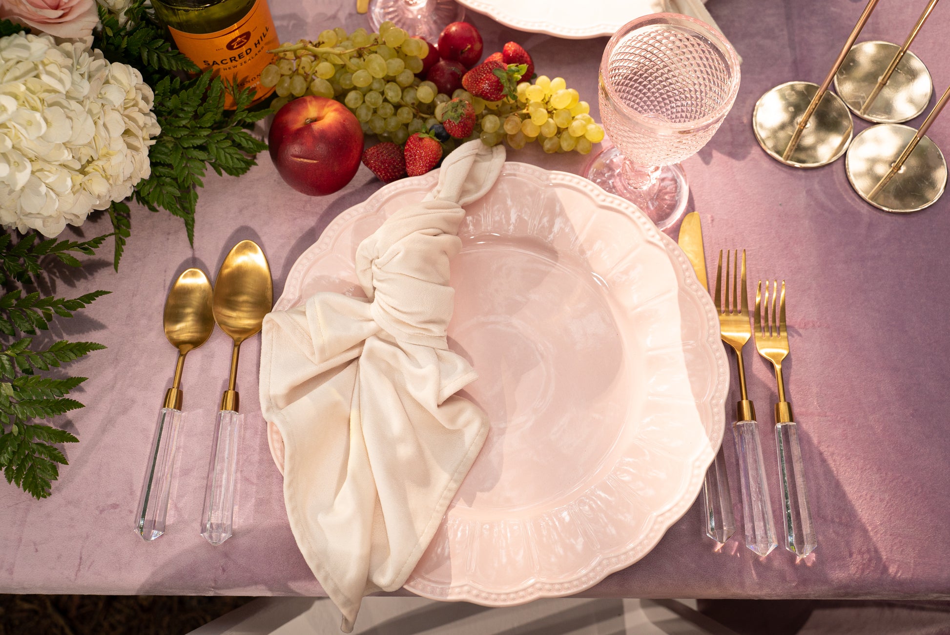 Bone & Natural velvet color napkin rent in Vaughan area