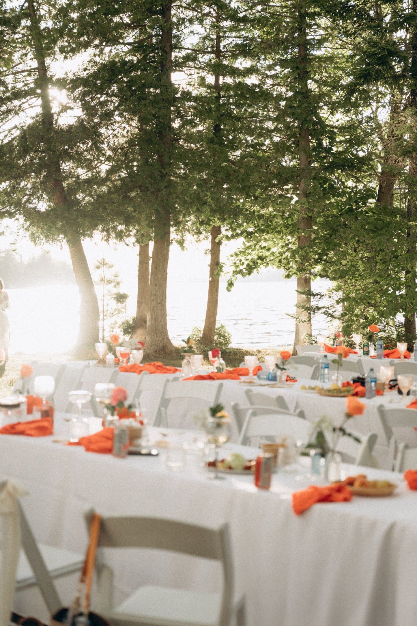 burnt orange event rental napkins charger plate