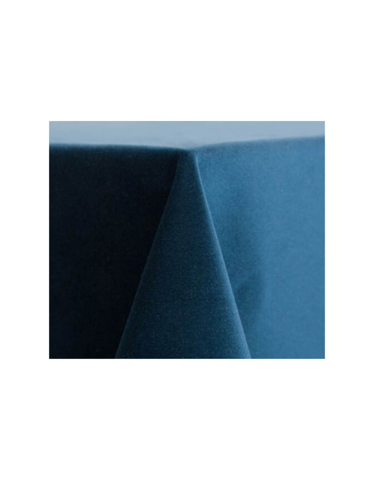 marine blue velvet table cloth for rent in Vaughan Brampton Richmond hill for weddings bridal showers and events
