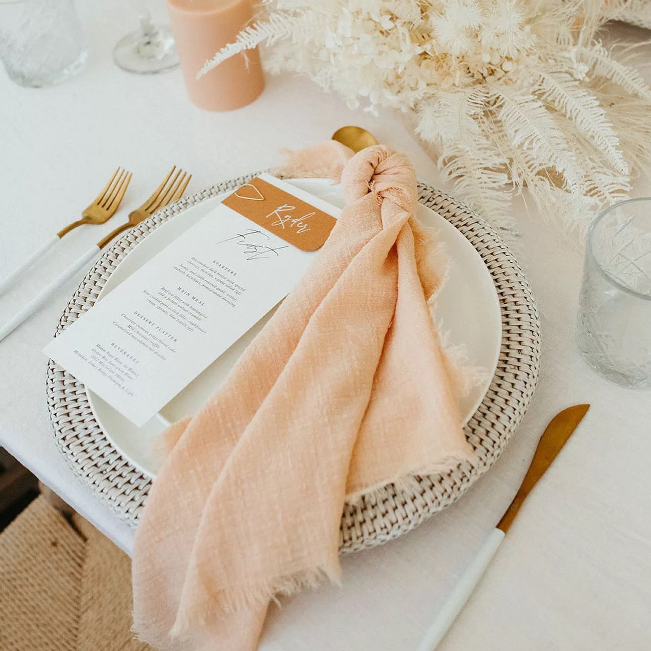 Peach cheesecloth napkin rent in Toronto