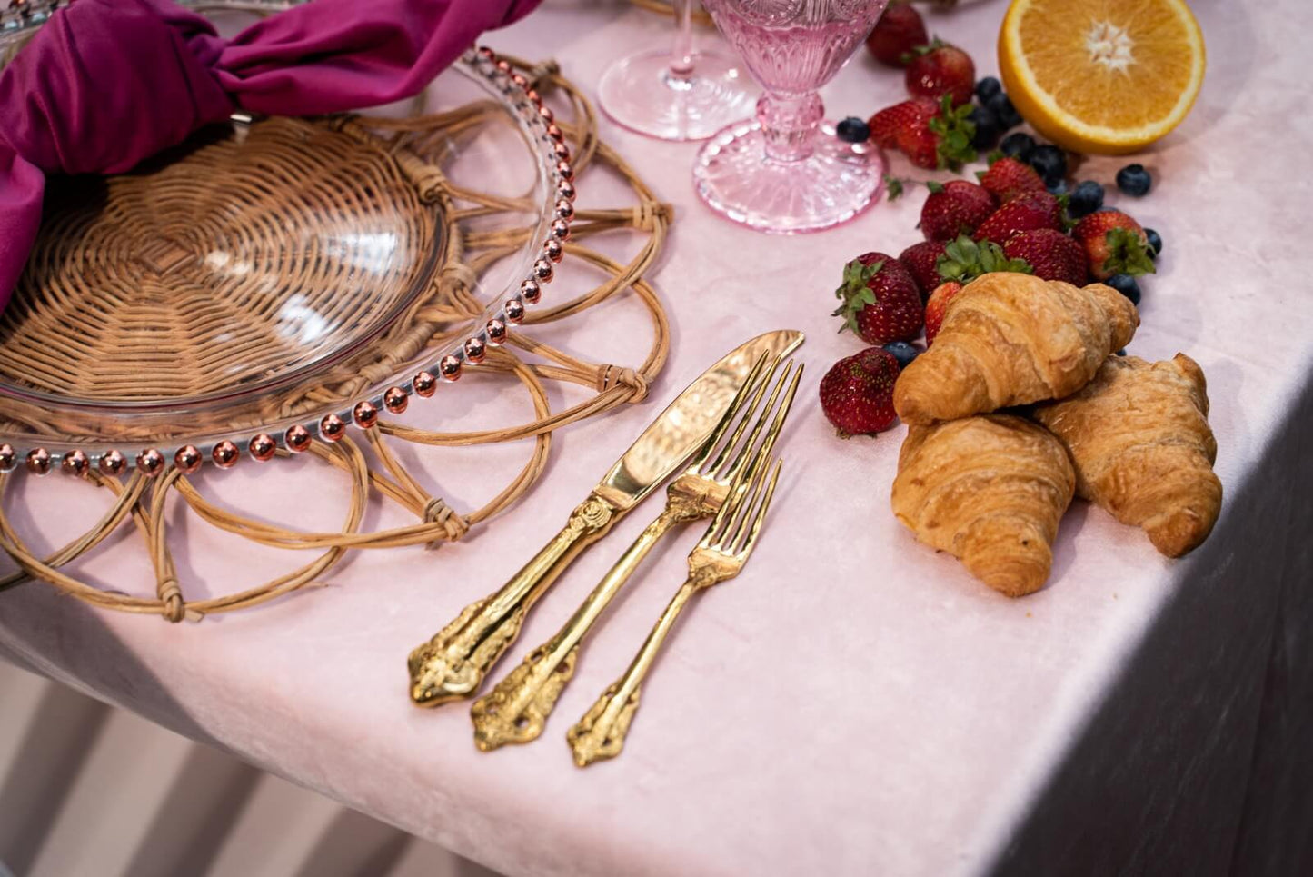 Blush Pink Velvet Tablecloth