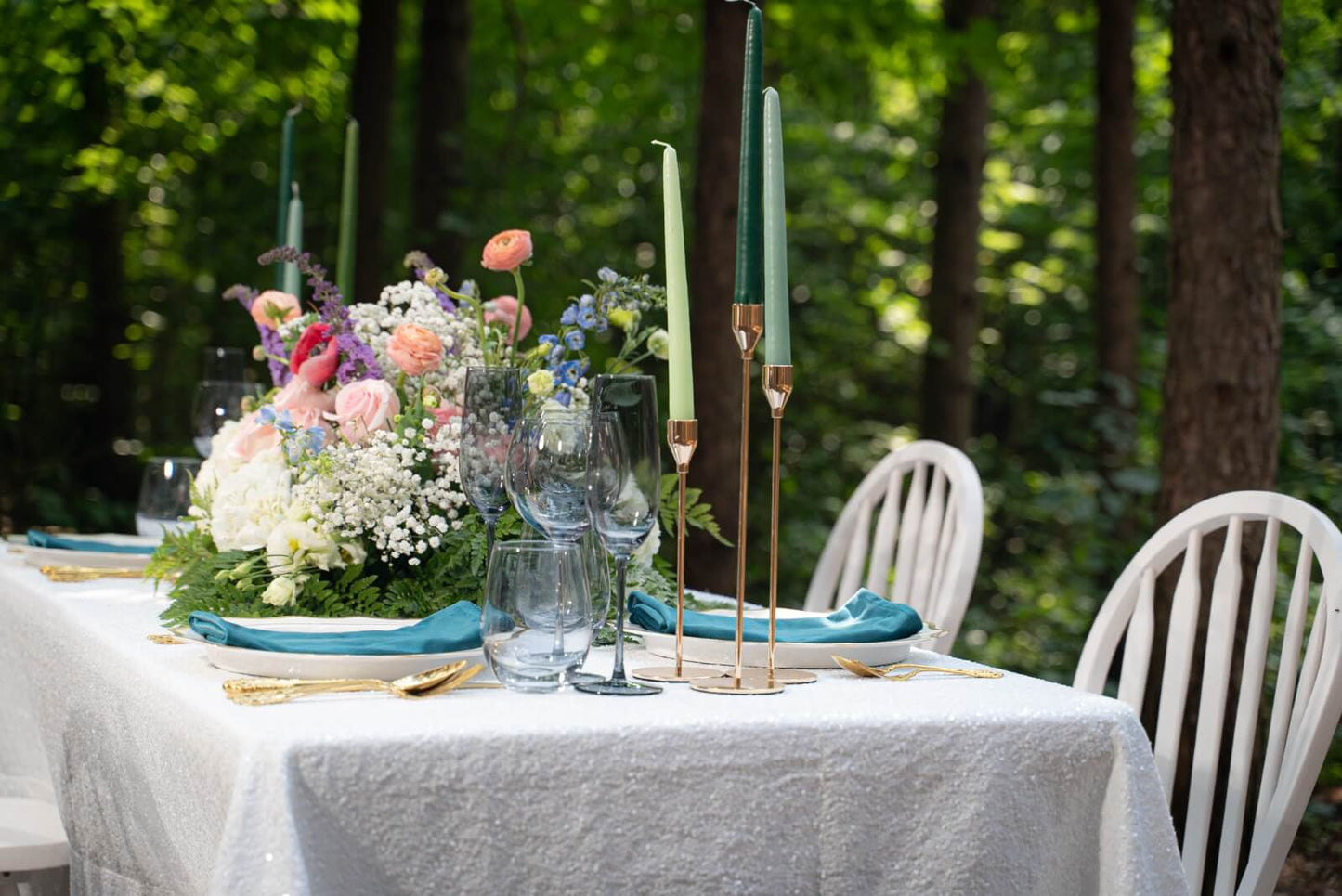 White Sequin Tablecloth