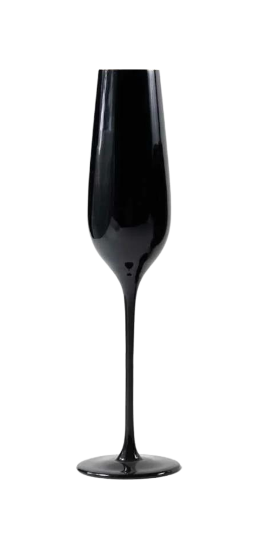 Solid Black champagne flute glass rent for wedding