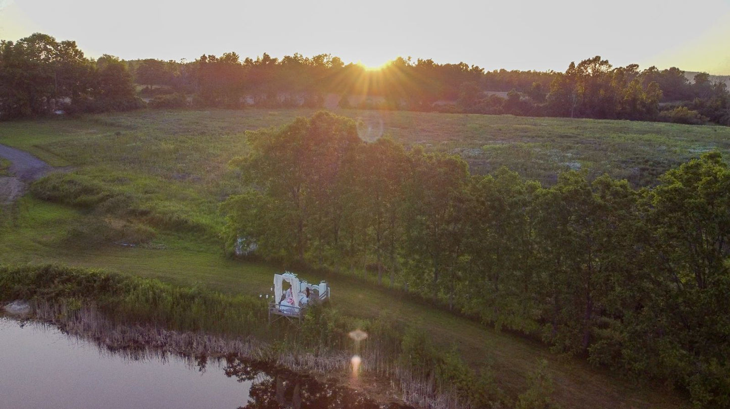 Wooden arch with floral