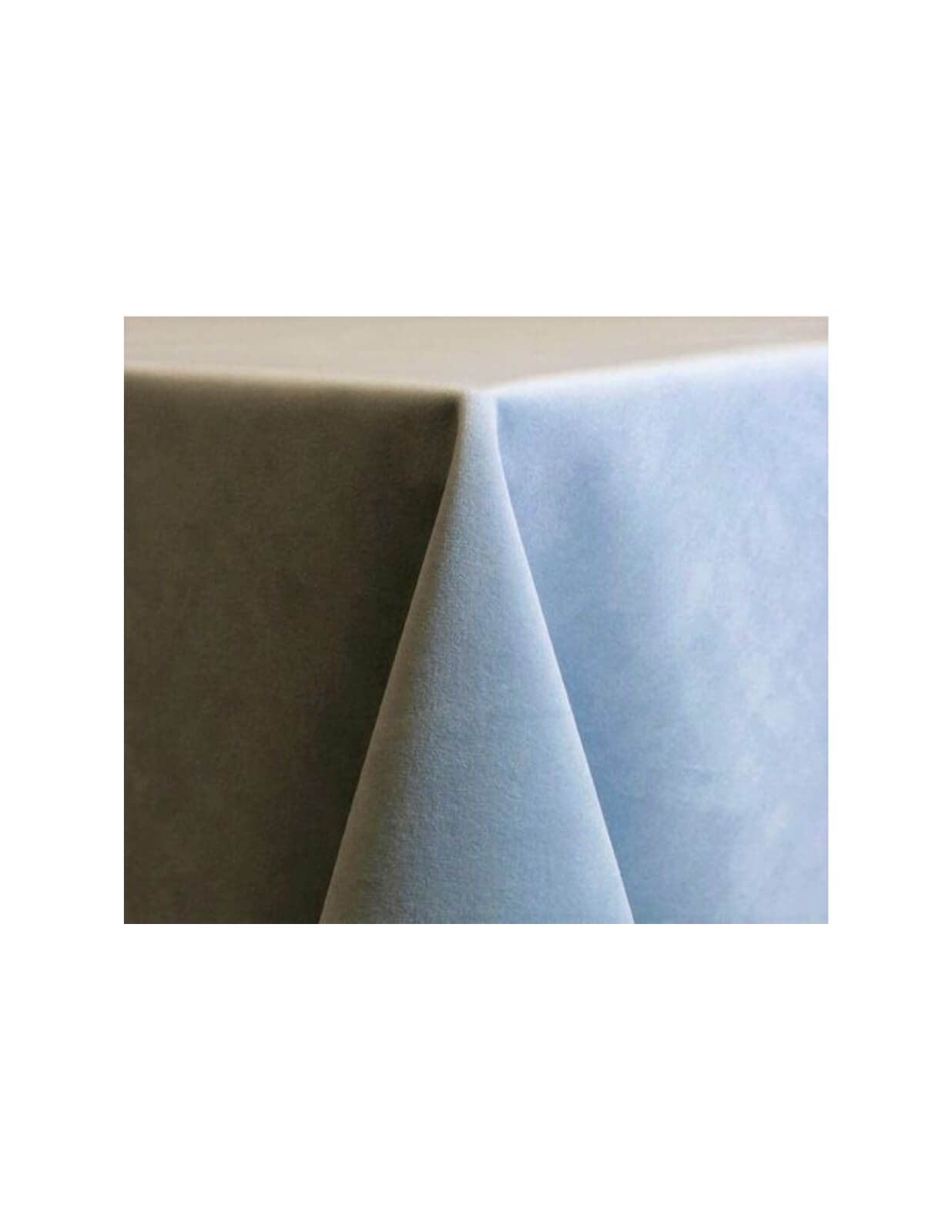 baby blue table cloth rental in Toronto velvet material 