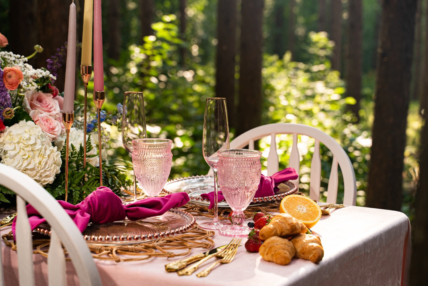 champagne pink flute for wedding in Toronto