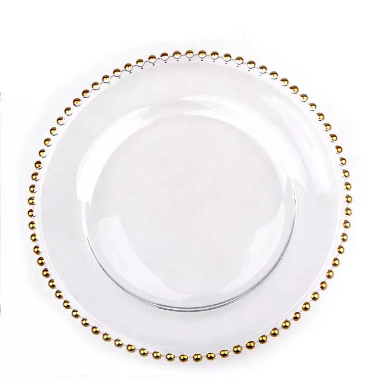 GOLD beaded Charger plate