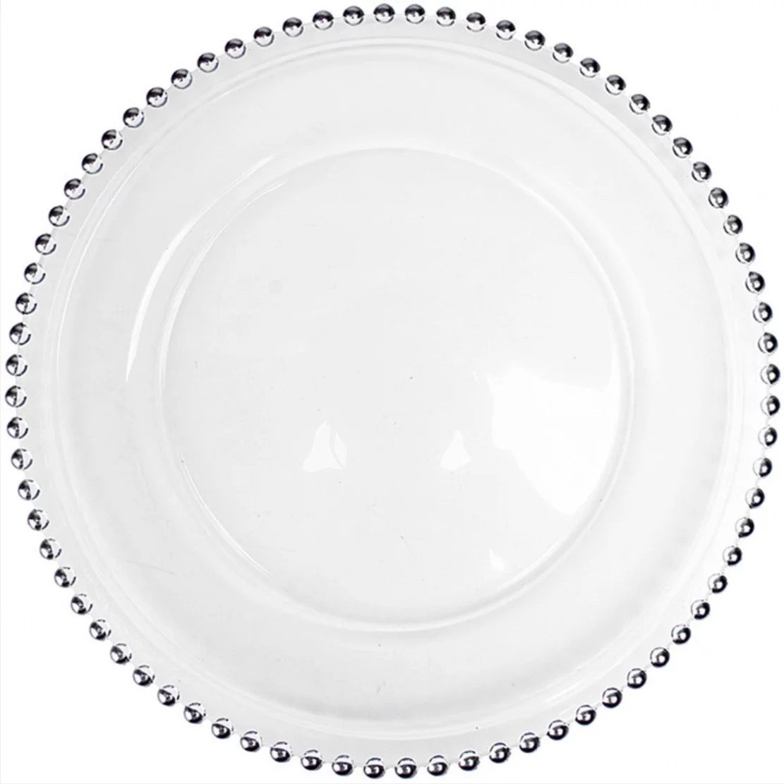 SILVER beaded Charger plate