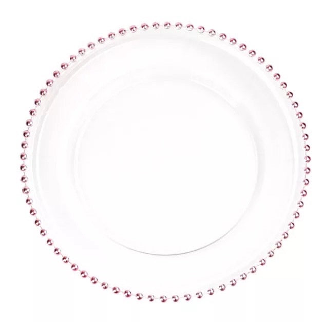 ROSE GOLD beaded Charger plate