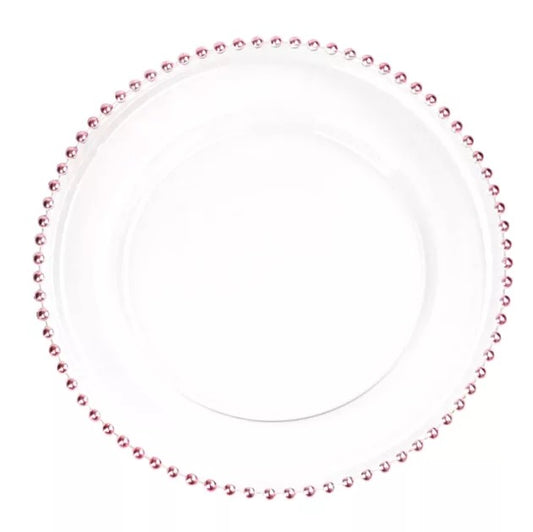 rosegold glass charger plate for weddings and special event rentals in Toronto
